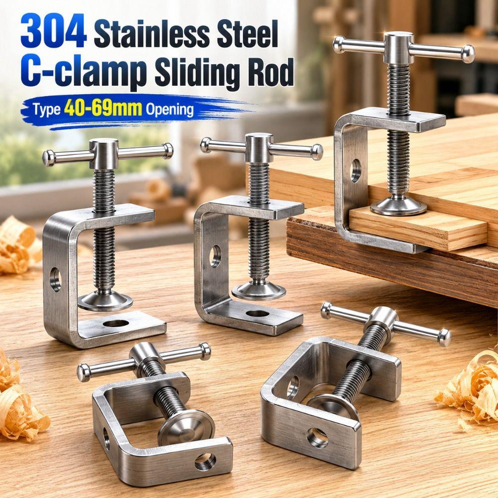 304 Edelstahl Quadratklemme Verstellbarer Fester Halter Clip C-Klemme Beschläge Befestigungselemente