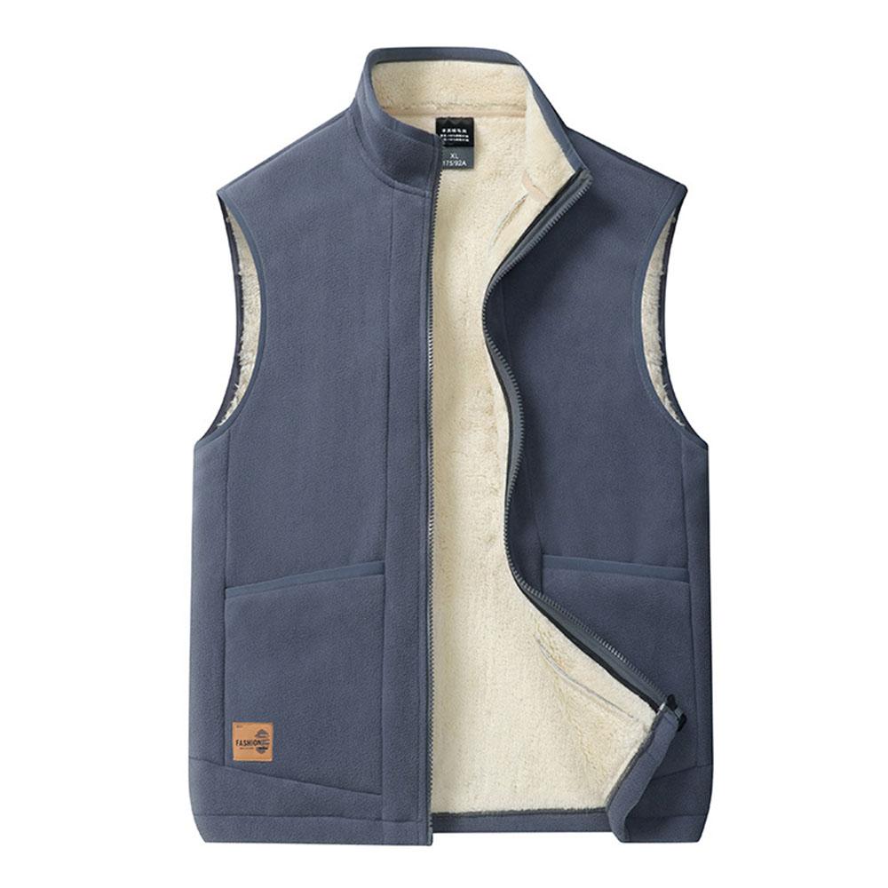 

Мужская куртка без рукавов большого размера из бархата высокого качества, жилет для мужчин, зимняя флисовая куртка, пальто на молнии для активного отдыха 5XL серый