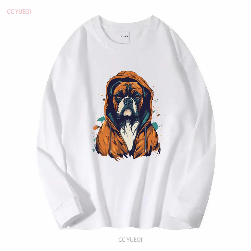 Boxer T Shirt Dog Cool Animal Owner Mom Dad Long or Short Sleeves Vintage Washed Breathable Casual Graphic Comfortable Stylish