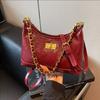 Vintage Underarm Bag For Women With Soft Pu Fabric And Zipper Closure For Casual Outings
