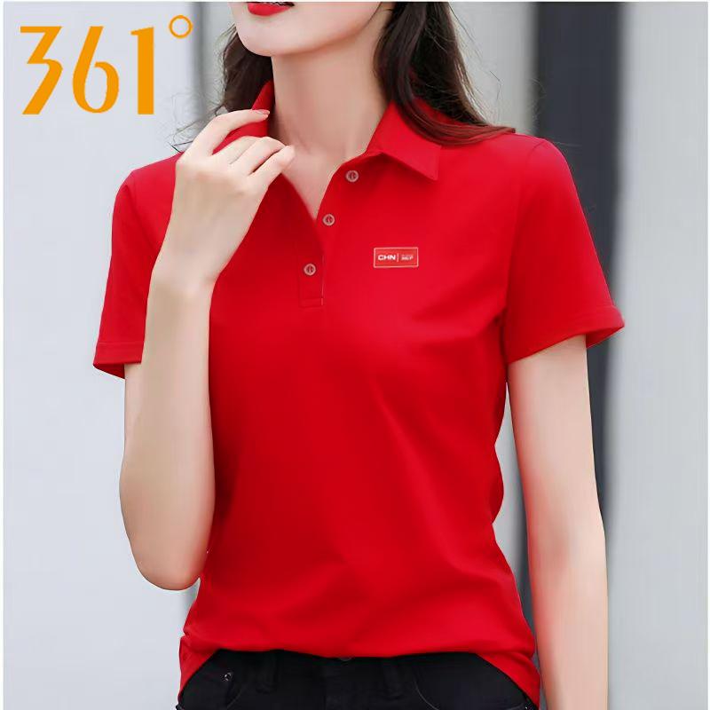 361 Sports Short-Sleeved Women's 2026 Summer New Style Ice Silk Quick-Drying Lapel T-Shirt Top Casual Breathable Polo Shirt for Women