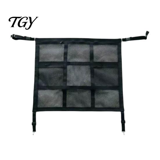 Car Seat Storage Net Gap Net, Multifunctional Organizer Barrier for Pets Kids, Organization And 9 Grid Layered Divider with 59x59cm, Universal