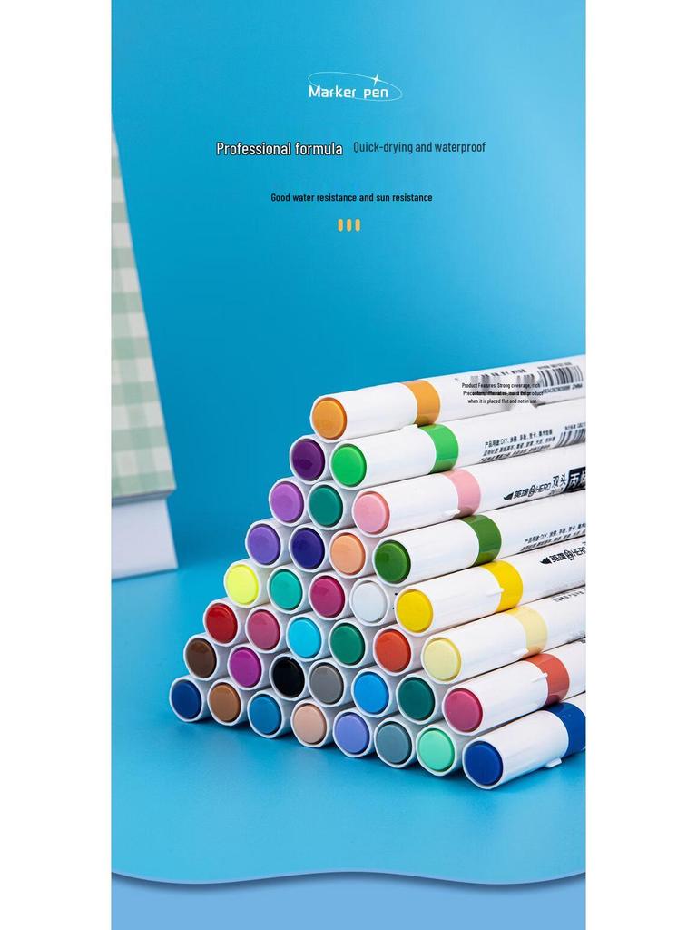 HERO Double-Ended Water-Based Acrylic Markers: Student Art Journal & Children's Drawing Pens