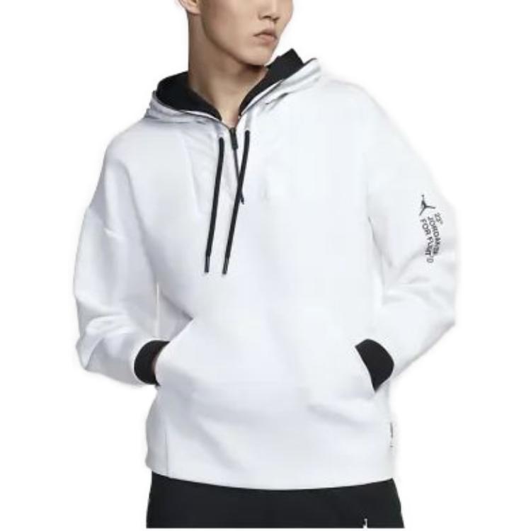 Jordan Sweatshirts Men's White Hooded Moderate Regular AT9780-100