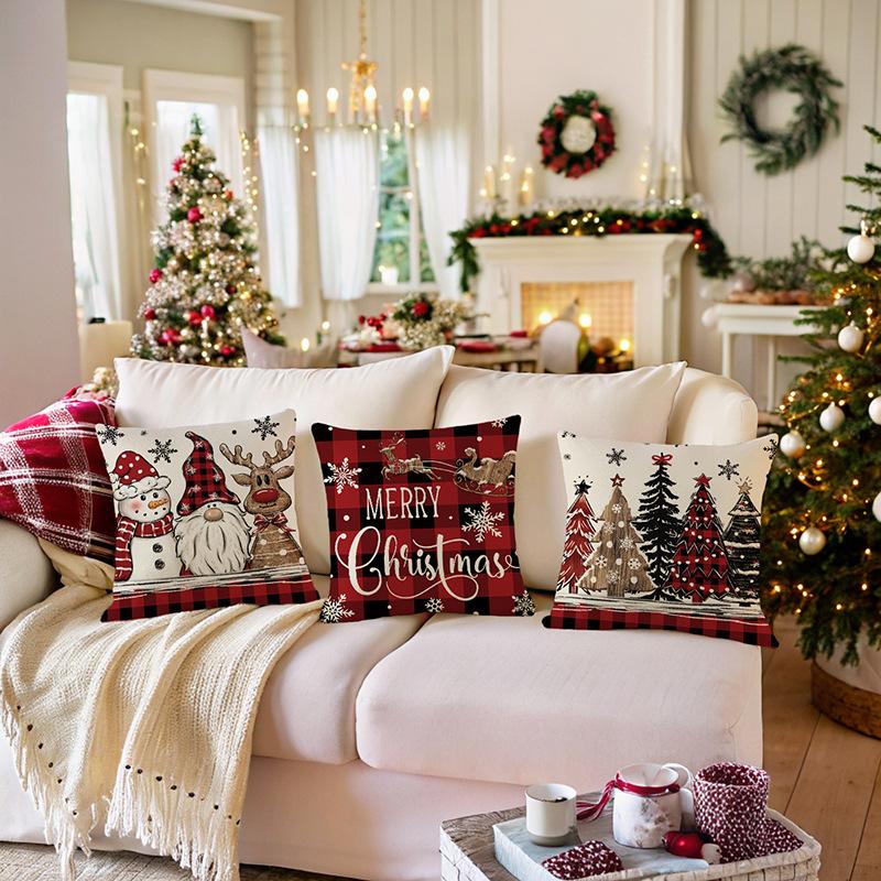 Neuer Weihnachts-Kissenbezug ohne Füllung Heimdekoration Wohnzimmer Sofa Kissen Nachttischkissen