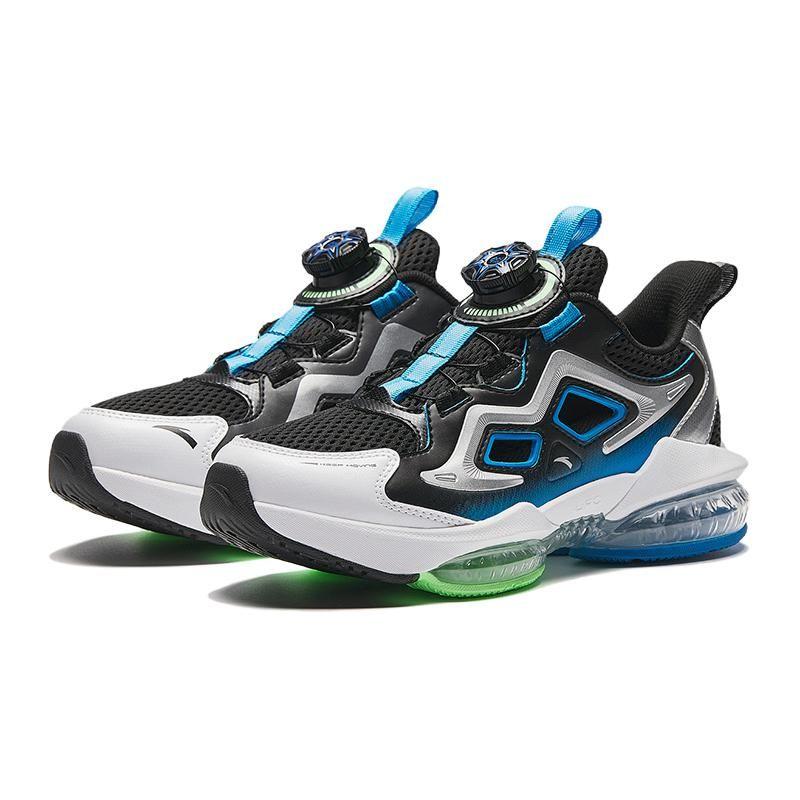 Anta Kids Synthetic Leather Sports Casual Comfortable Lightweight Durable Breathable Sandals Kids Sandals Black Silver 312426931-2