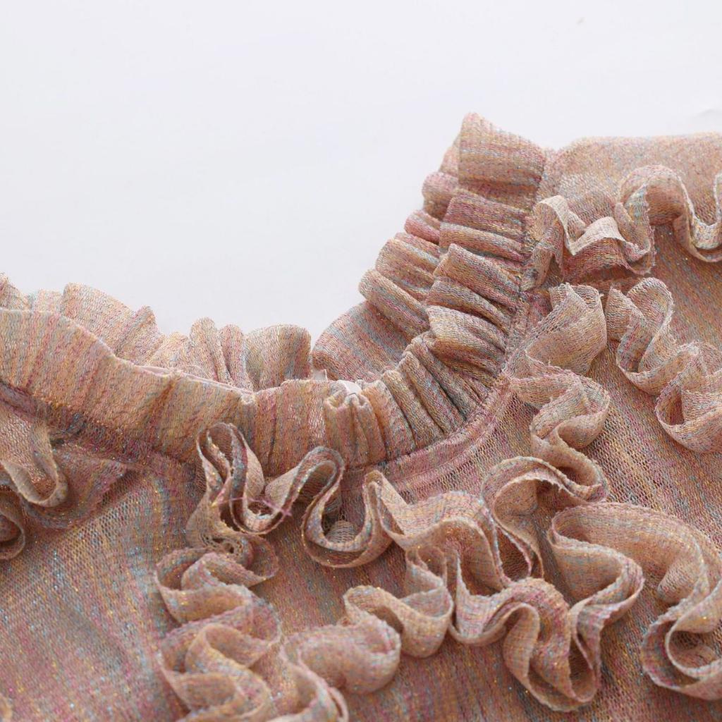 Sparkling Crew Neck Long-cut Sleeve Temperament Banquet Dress Dress Outfit