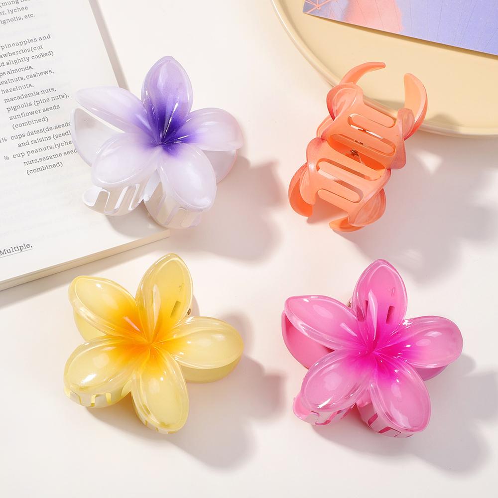 4pcs Egg Flower Grab Clip Female Summer Back of the Head Half Tie Hair Clip Large Shark Clip Hair Card Headdresse Gift