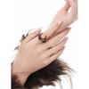 Offener Legierungsring Mysteriöser Halbmond und Rose Verstellbarer offener Fingerring Statement-Schmuck für Frauen Mädchen