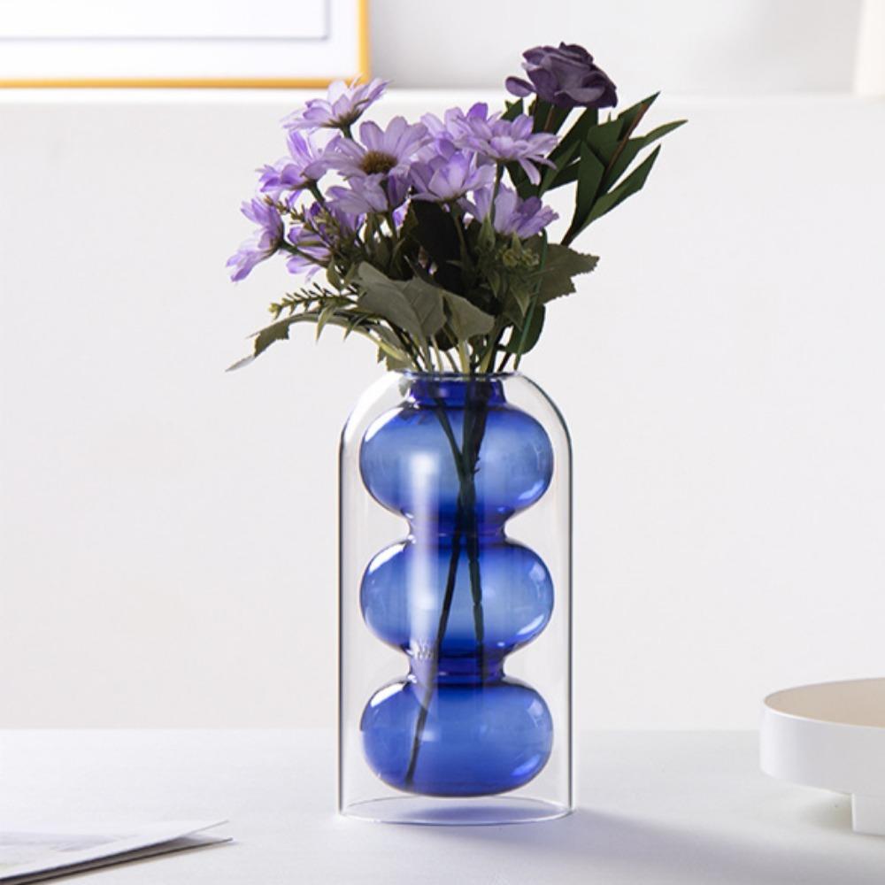 Modern Simple Glass Vase Home Decoration Accessories Hydroponic Vases for Flowers Terrarium Transparent Home Decorative