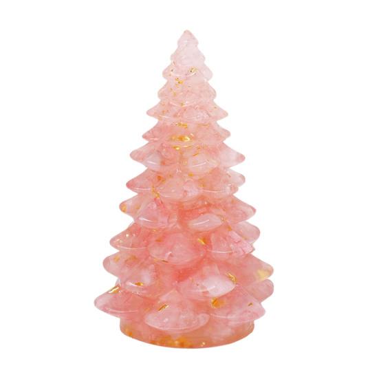 Faux Crystal Christmas Tree Figurine Mini Artificial Crystal Tree Tabletop Ornament for Winter Holiday Home Decor