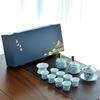 Yuzhuxun Mutton Fat Jade Landscape Tea Set