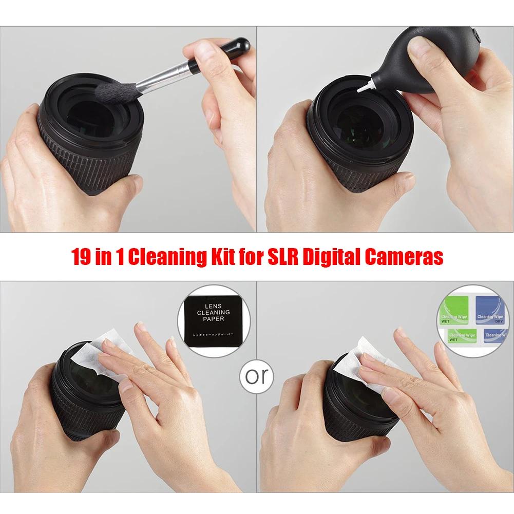 19PCS DSLR Lens Camera Cleaner Kit Professional SLR DV Digital Cameras Cleaning Tool for Sony Fujifilm Nikon Computer Clean