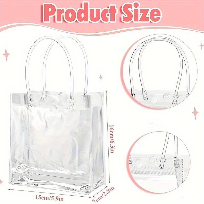 Plastic Gift Bags Clear PVC Bag With Handles Reusable Tote Bags Transparent Shopping Bag Gift Packing Bag Handbag Storage Bag