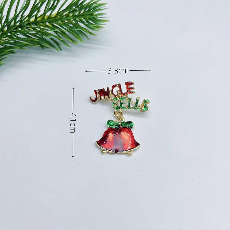 Luxury Exquisite Christmas Rhinestones Brooch Pin For Women Unisex Garland Bell Versatile Brooch Party Backpack Accessories Gift