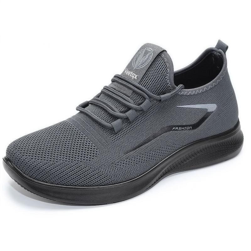 Flying woven mesh shoes men's TEMU polyurethane soft-soled breathable sneakers men's running shoes