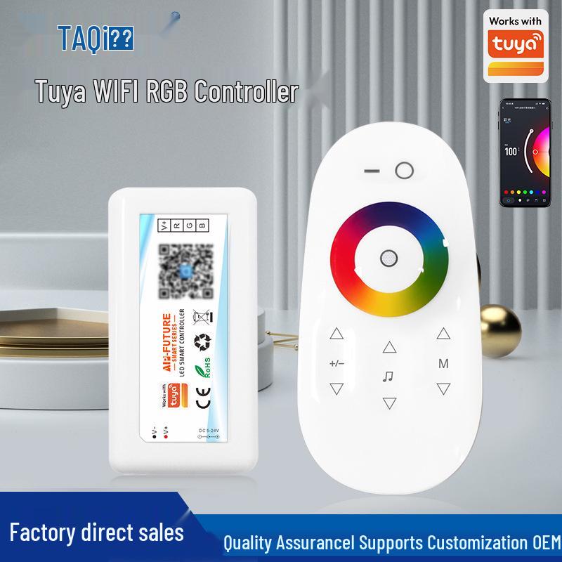 RGB Graffiti Smart Speaker: WIFI & 2.4G Touch Remote, Voice-Controlled.