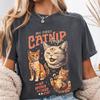 Trippy Catnip Cat Shirt and Kids Tshirt, Retro Graphic Tee, Funny Cat Lover Gift