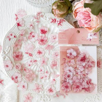 40Pcs/Pack Such As Light Density Series Sticker PET Transparent Plant Flower Sticker Decoration Scrapbooking Collage MYY
