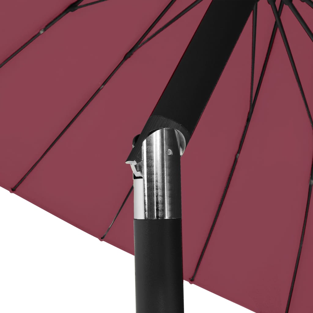 270 cm Aluminum Mast Sun Umbrella in Burgundy Red