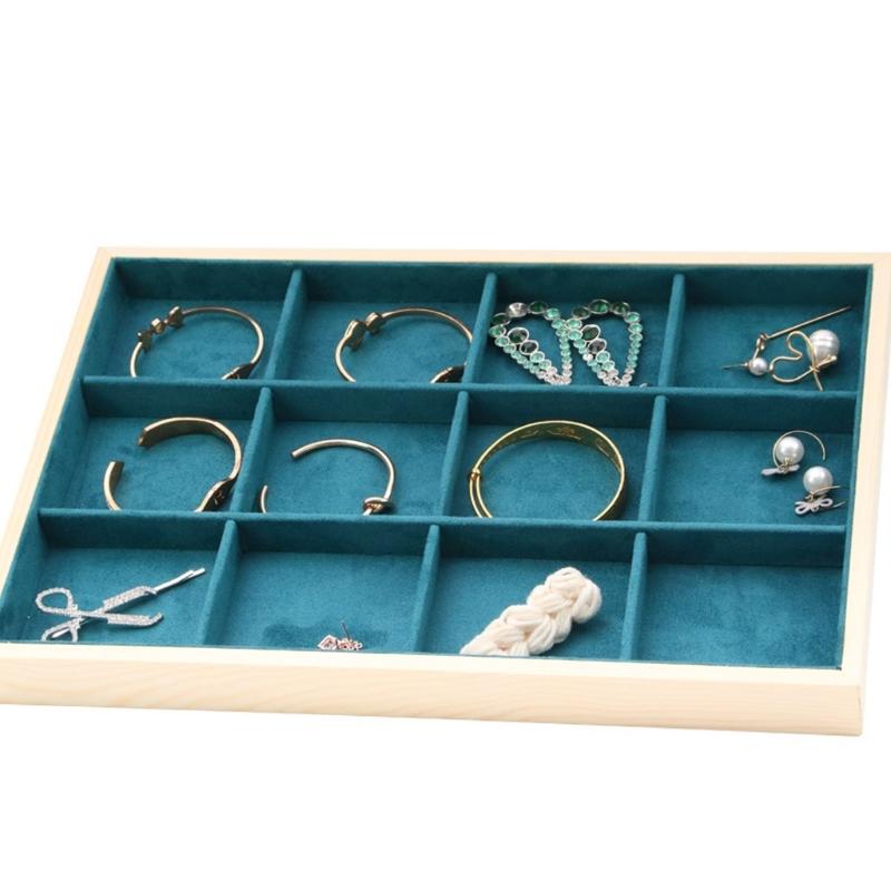 Elegant Sturdy Wood Jewelry Storage Tray with Slots Portable for Pendants and Accessories Household Organization