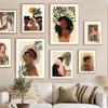 Abstract Black Girl Beach Palm Vacation Wall Art Canvas Painting Nordic Posters And Prints Wall Pictures For Living Room Decor
