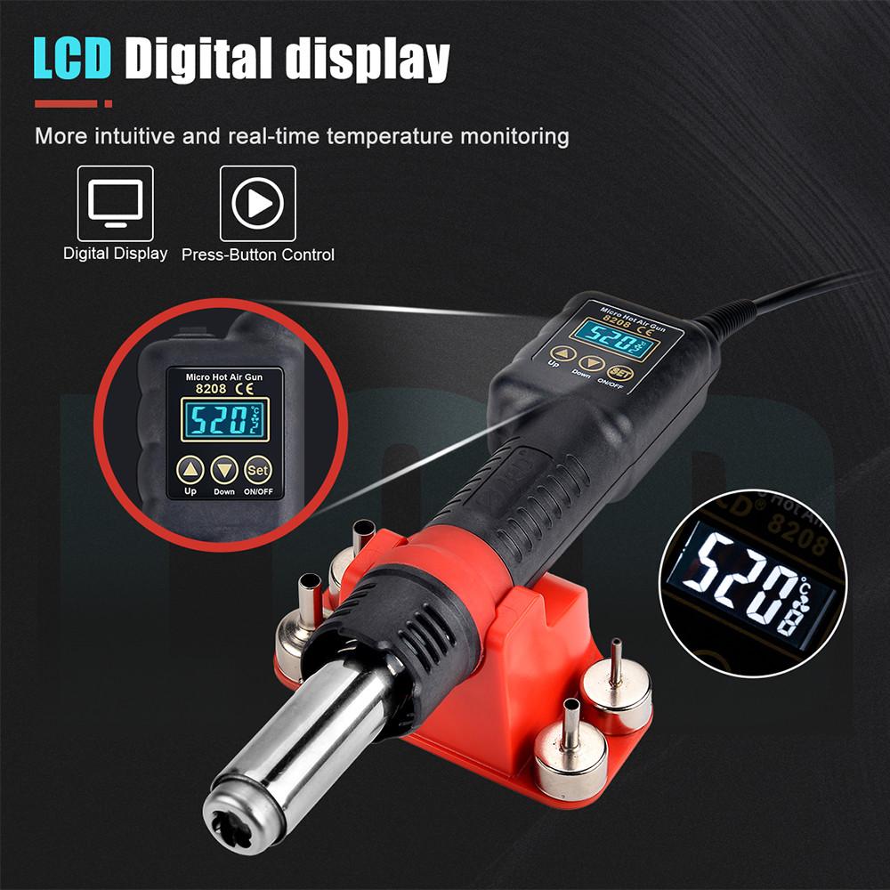 750W Welding Rework Station Micro Hot Air Gun LCD Digital Display Soldering Heat Gun Hair Dryer BGA IC Solder Tools