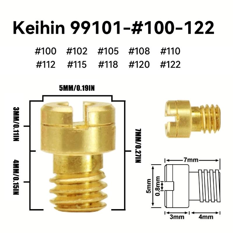 10Pcs Motorcycle Carburetor Main Jet Kit Easy Installation Carburetor Carb Main Jet Motorbike Replacement Accessories