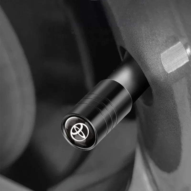 4Pcs Car Styling 3D Metal Wheel Tire Valve Stem Caps Accessories For Toyota Fortuner Chr Verso Prius Yaris Hiace Trd Corolla GR