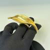 Golden Leaf Flower Necklace — European & American Style, High-End Fashion, Exaggerated Open Design