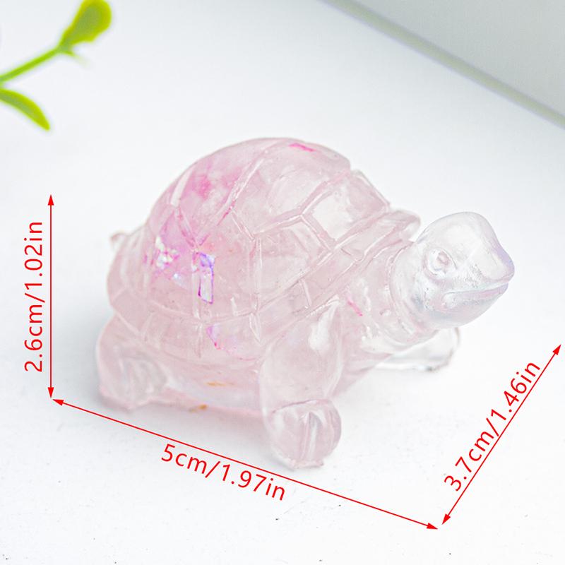 1Pc Natural Gravel Epoxy Resin Small Turtle Desktop Decoration Home Decoration Chakra Meditation Healing Gift