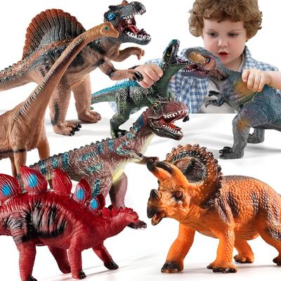 Big Dinosaur Toys for Kids 3-5, 7 Piece Realistic Soft Dinosaur Figures, Jumbo Dinosaur Toys for Kids 5-7, Dinosaur Party Favors