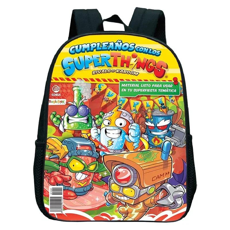 SuperThings Rucksack Kleinkind Cartoon Schultasche Jungen Mädchen Kindergarten Tasche Wasserdicht Kinder Buchtasche 12 Zoll