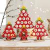 Trä Julgran Skrivbordsdekoration DIY Mini Julgransdekorationer Fönsterutställningsdekoration adornos navideños