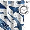 Shark Print Curtain Bedroom Living Room Balcony All Season Adults Decoration Curtains Darkening Set Of 2 Made Polyester Area Decor