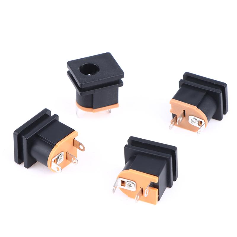 10Pcs DC Power Socket DC-015 Jack With Screw Hole 5.5-2.1MM/5.5-2.5MM Square Panel Mounting 5.5X2.1MM / 5.5X2.5MM