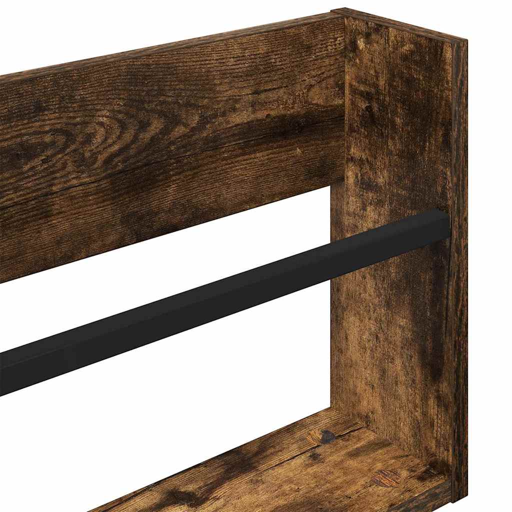 Magazine Shelf Smoked Oak 60 x 12 x 30 cm Wood Based Material