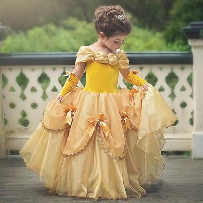 Mädchen Belle Prinzessin Cosplay Kleid - Formelles Halloween & Weihnachtsoutfit