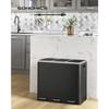 SONGMICS Recycling Bin, 3 x 18 L Triple Kitchen Bin, 3 Compartment Pedal Bin with Soft-Close Lids, Plastic Inner Buckets, and Handles, Black