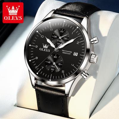 OLEVS 2880 Reloj con Caja de Regalo Temporizador Multifuncional, Reloj de Cuarzo, Reloj Luminoso Resistente al Agua para Hombres