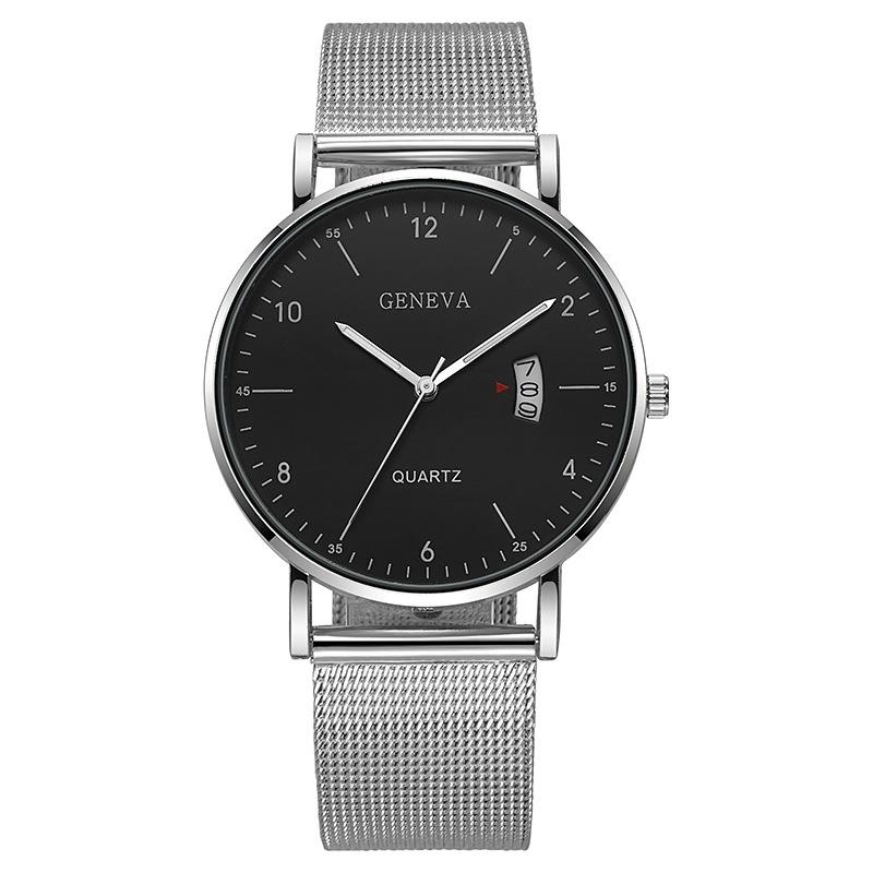 Fashion Styles Mans Watches Men's Luxury Mesh Calendar Watch Quartz Wristwatches Best Gifts Clock