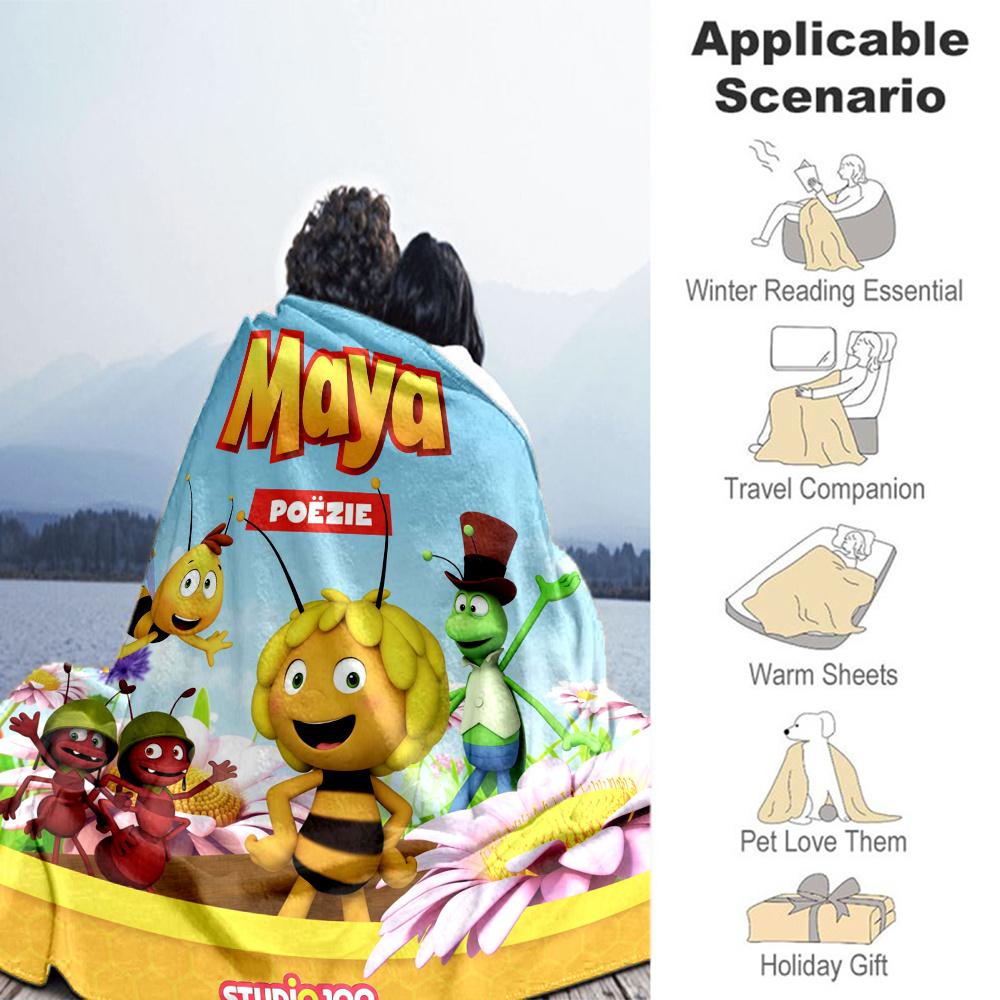 Maya Bee Blanket, High quality Comfortable for All Seasons, Home Decor, Warmth and Comfort