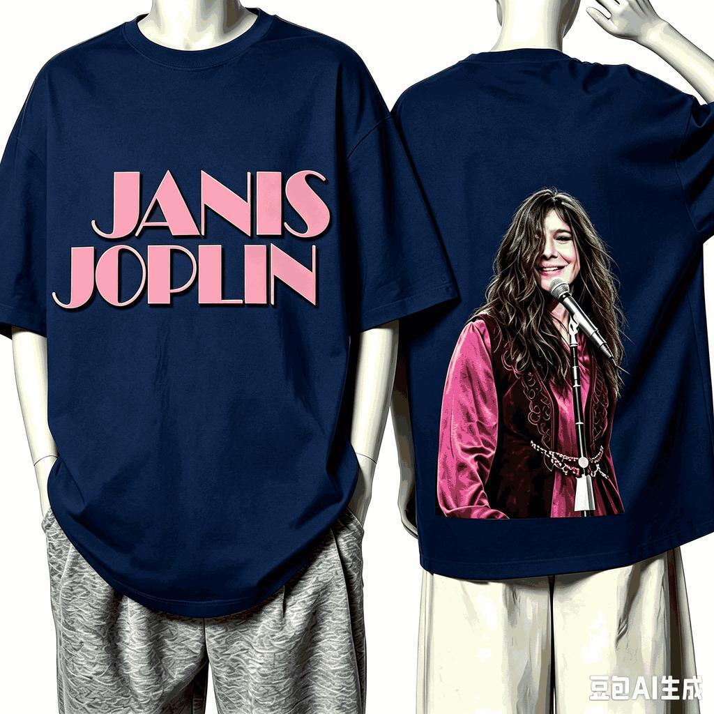 Janis Joplin For Fan Gift Tshirt Unisex Unisex Harajuku Oversized Unisex Short Sleeve Streetwear High Quality Couples High Quality
