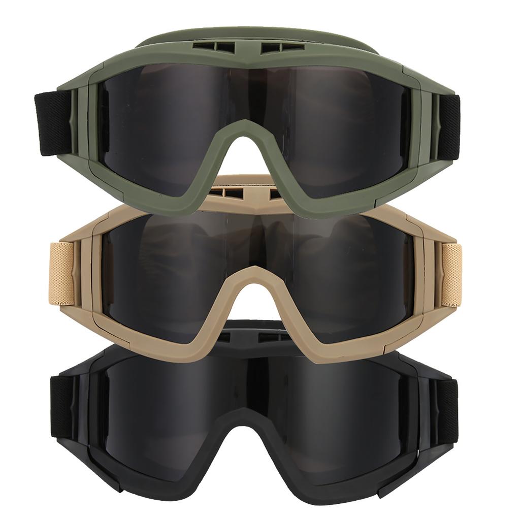 Military Standard Goggles Ergonomic Polycarbonate Lens with 2 Extra Lenses (3 Colors) Adjustable Buckles Comfor