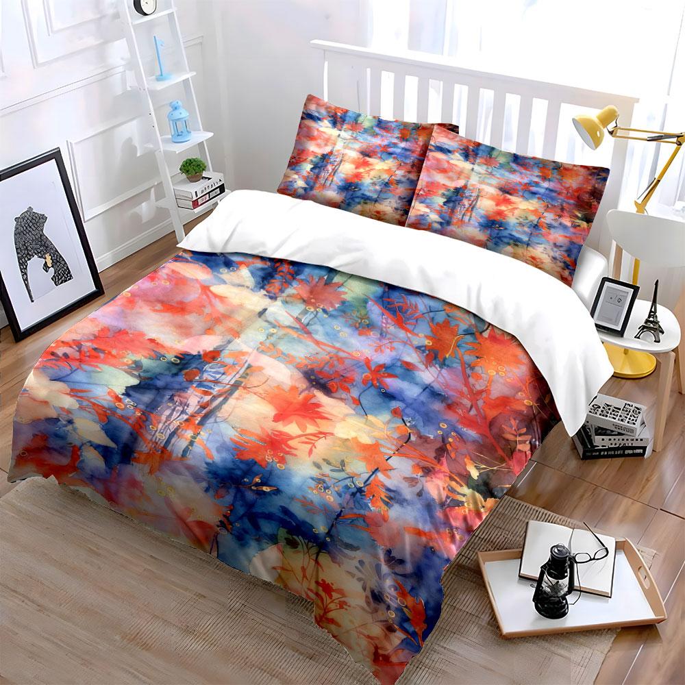 Abstract Leaves and Watercolor. Bedding Sets Duvet Cover Sets Duvet Covers Pillowcases(1 * Duvet Cover 2 * Pillowcases Without Duvet Insert)