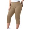 Women's Plus Size Casual Sports Yoga Leggings Elastic Waistband Capri Pants Stretchable Fitness Bottoms for Workout and Leisure
