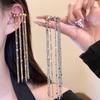 Beads C-shaped Ear Clip Long Chain Ear Buckle Fashion Tassel Ear Clip  Gift