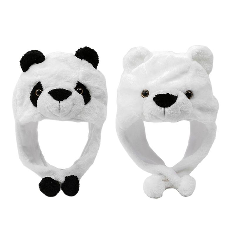 Kawaii Cartoon Tier Panda Hut Niedliche Kopfbedeckung Winddicht Warmer Hut Verkleidung Halloween Cosplay Geschenk für Junge Mädchen Kind Erwachsener