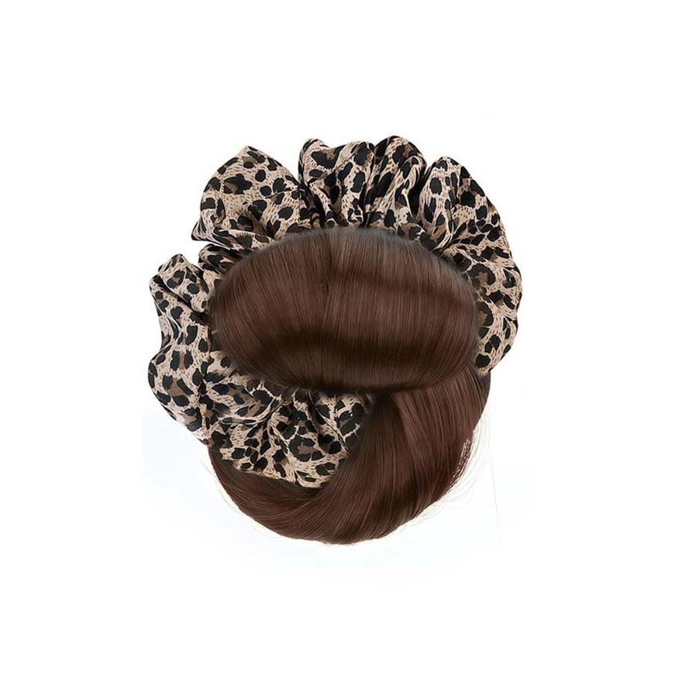 

Скранчи Синтетический Пучок Волос Накладные Волосы Пучок Шиньон Женский Леопардовый Принт светло-коричневого