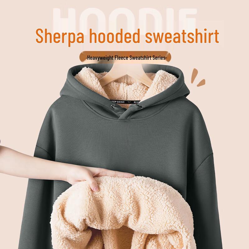 Jeanswest Men's Lamb Fleece Hooded Pullover ANJ60